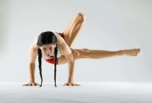 Yoga-Grasshopper-Pose-Arm-Balance-Standing-on-Arm-Leg-Extended